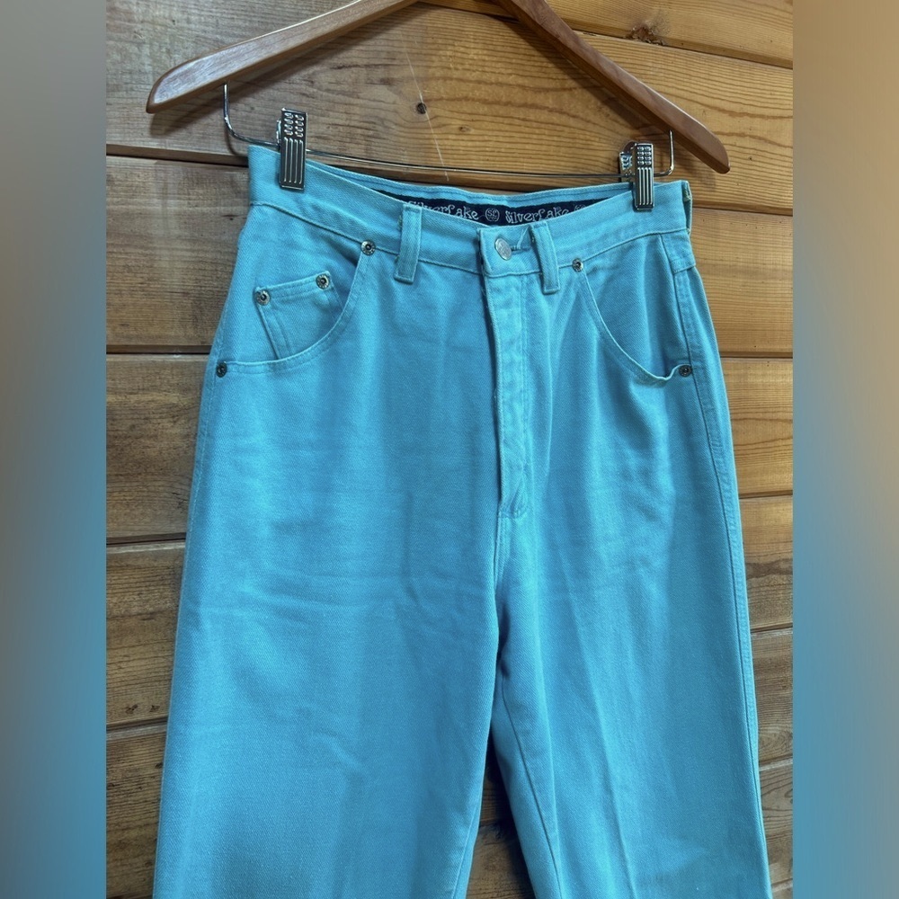 Wrangler Silverlake Vintage Super High Waist Denim Jeans Teal Size 26